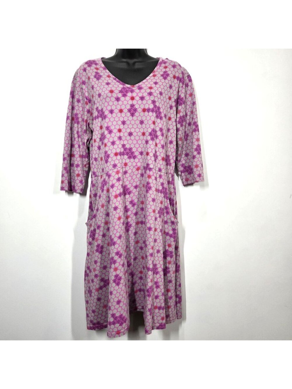 Svaha Dress Large Pink Gray Bacteria Science Teacher Pockets Organic Cotton